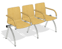 sh_Cadeira Espera 3 L_CALMK0263 - Calm Three Seater Armed beam